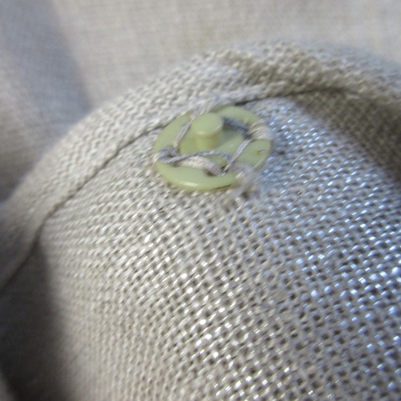 Maje Metallic Blazer Linen Top Jacket Women 2 M Beige Crop Peplum Office y2k 290 - Picture 11 of 13